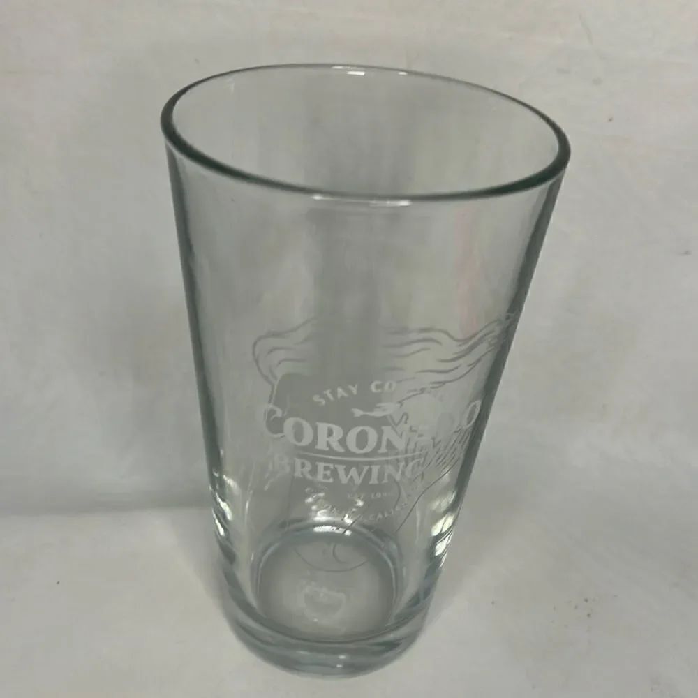 Coronado Brewing Co Beer Glass 16 Oz 3 1/4 InRound 6 In Tall Stay Coastal Cali
